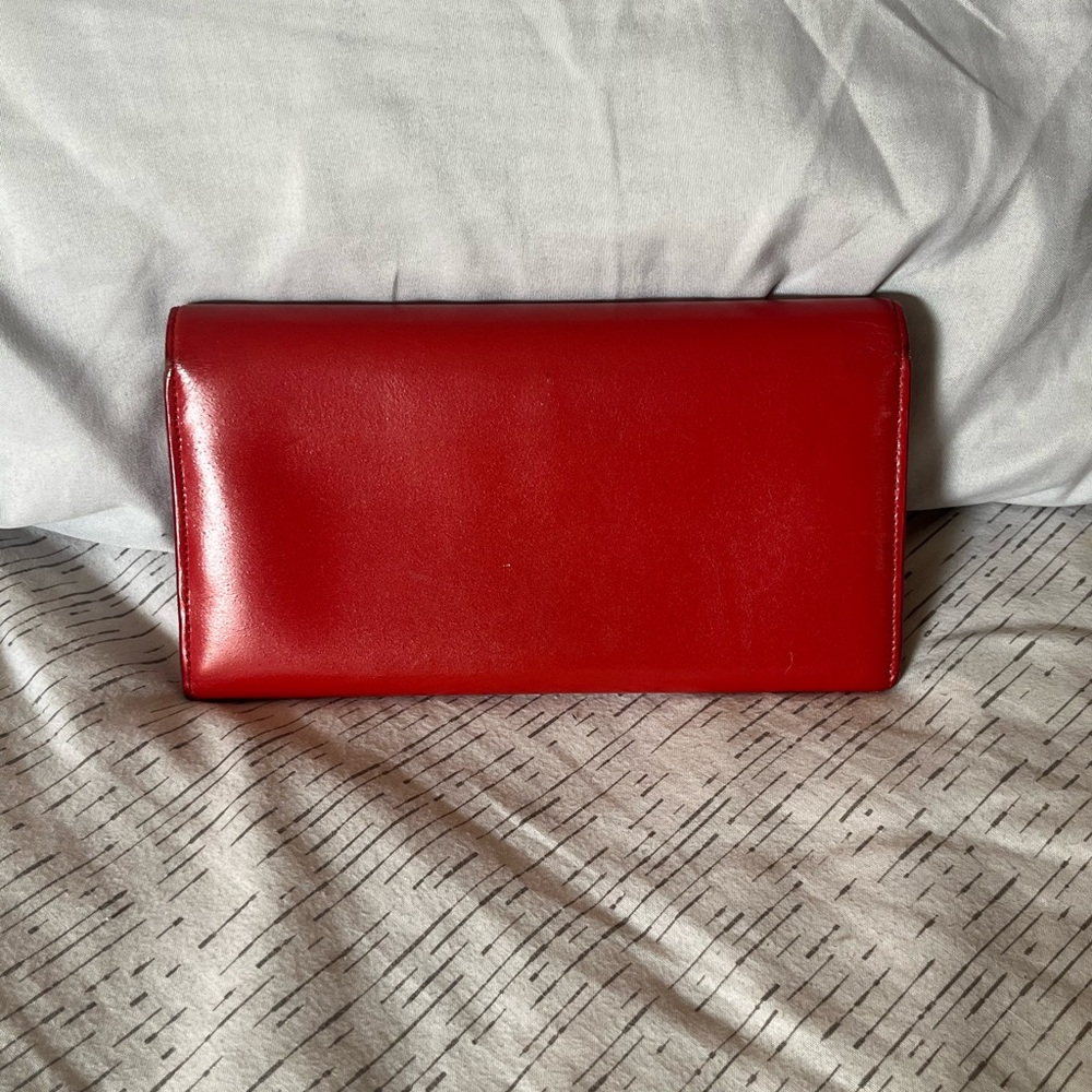 Saint Laurent Red Leather Long Wallet - Picture 2 of 10